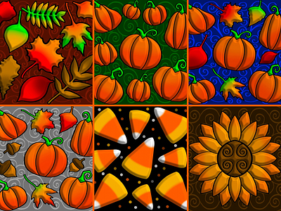 6 Autumn Patterns | Beveled 3D | Swirls & Dots Backgrounds 3d pattern acorns affinity photo autumn leaves autumn patterns autumn season beveled pattern candy corn dots pattern fall season halloween patterns october patterns procreate pattern pumpkins spirals pattern sunflower swirls background swirls pattern thanksgiving patterns whimsical pattern