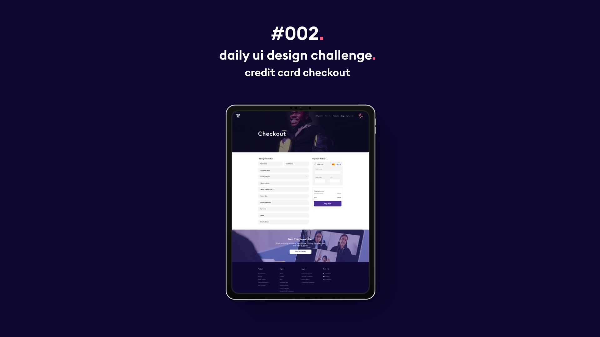 #002 of 100 / Prompt: Credit Card Checkout #DailyUI dailyui