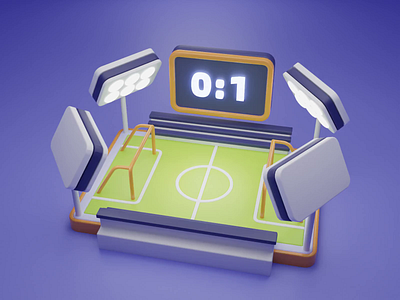 Soccer 3D Icon 3d blender design ui