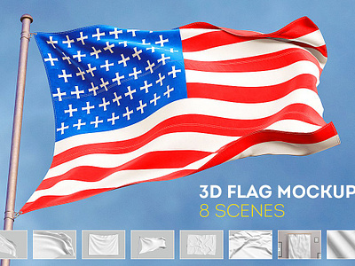 3D Flag Mock-Up shop