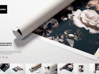 Rolled Canvas Print Mockup Set v.2 photo