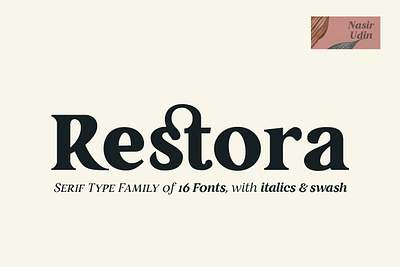 Restora - 16 Fonts headline