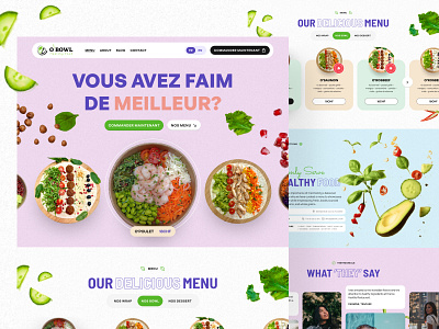 O’Bowl Landing Page colorful food landing page one page restaurant website