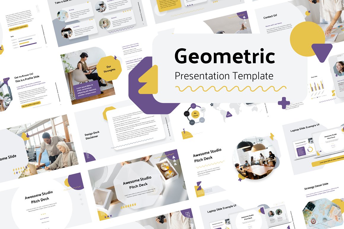 Geometric - PowerPoint Template #1 app branding design graphic design illustration logo typography ui ux vector