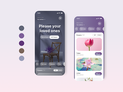 Flower App app design ui ux visual design