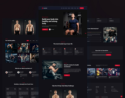 Fitness HTML5 Template 3d animation branding class club fitness fitness course graphic design gym gym course health logo motion graphics sport trining workuot yoga