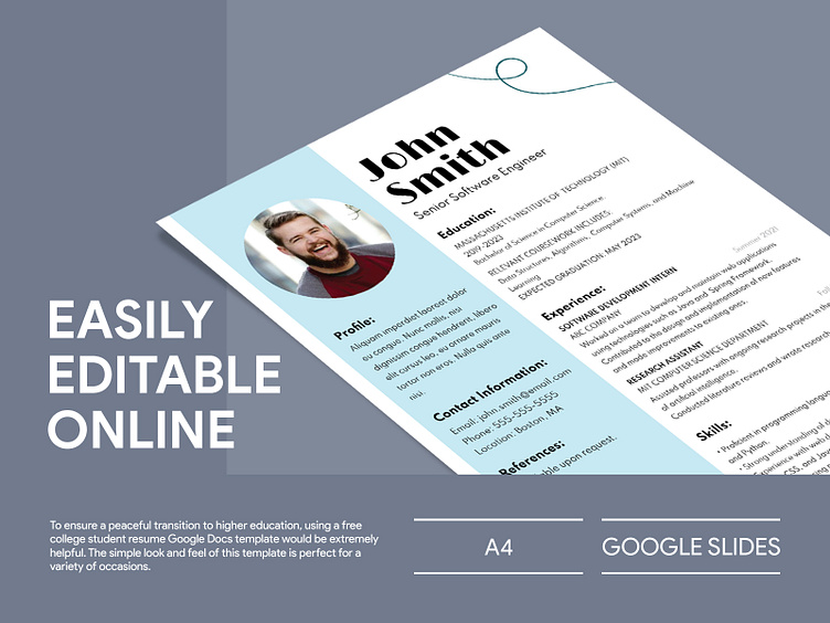 College Student Resume Free Google Docs Template by Free Google Docs ...