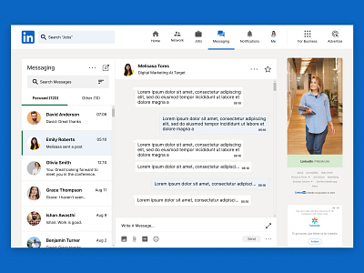 Messaging - Linkedin redesign dailyui design ui uidesign uidesigners ux