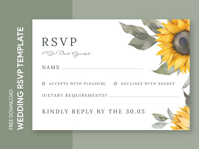 Sunflower Wedding RSVP Free Google Docs Template answer docs document flower flowers free google docs templates free template free template google docs google google docs ms print reply response rsvp sunflower template templates wedding word