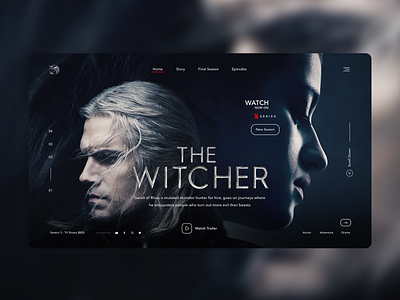 The Witcher - Web Concept Design adobe photoshop concept web design dribbble dribbble inspiration fantasy figma geralt of rivia graphic design netflix photoshop series the witcher typography vector web web design wolf yennefer of vengerberg