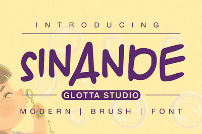 Sinande Typeface brush font graphic design typography