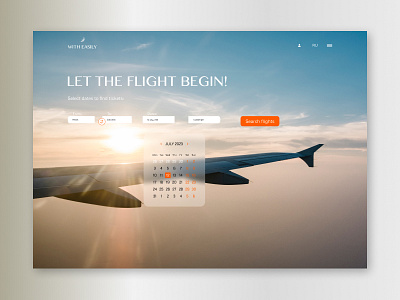 Calendar design for an airline website calendar design homepage landing ui ux
