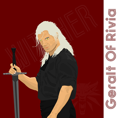 Geralt of Rivia | Witcher - Netflix art artist cartoon character design creative design designer digital art drawing geralt graphic design illustration illustrator netflix photoshop portrait sketching vector art witcher
