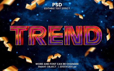 Trendy 3d editable text effect design psd mockup