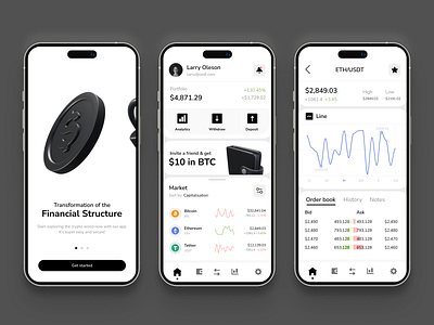 Crypto trading app app balance crypto crypto app cryptocurrency dashboard defi defiapp earning exchange finance fintech ios app mobile mobile app mobile design payment portfolio saving trading