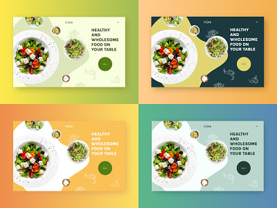 4 color options front page design concept design food homepage landing ui ux