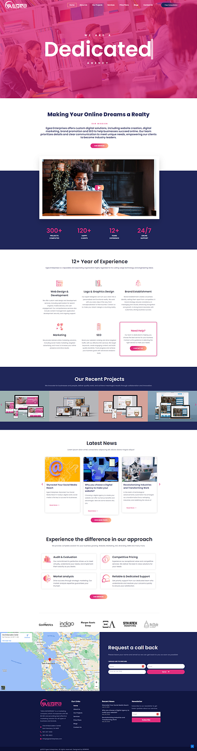 Web design & development for Egea Enterprises branding design illustration logo page design ui uiux ux web web design webdesign website