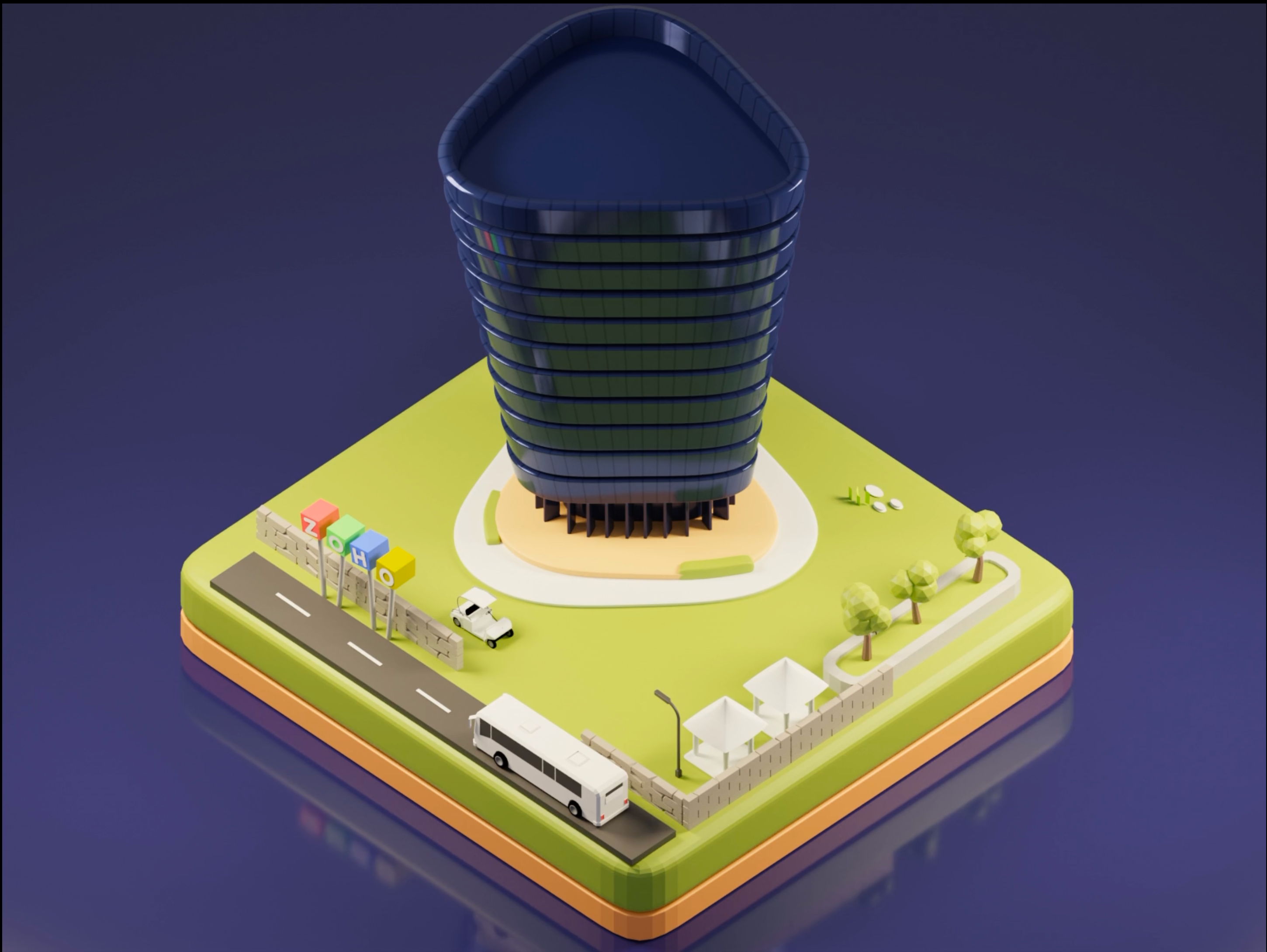 Zoho Estancia 3d animation blender3d estancia inspiration isometric motion graphics saas workplace zoho