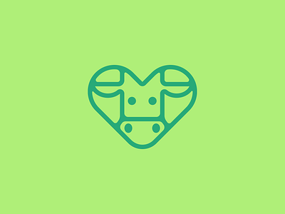 Heart and cow brand branding cow design eco elegant farm graphic design heart illustration line linear logo logotype mark milk minimalism minimalistic modern sign