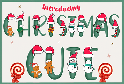 Christmas Cute a z and number branding christmas cute colorful cute design fonts graphic design illustration logo