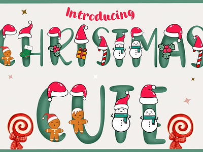 Christmas Cute a z and number branding christmas cute colorful cute design fonts graphic design illustration logo