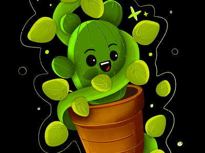 cute plant character design color cute plant digital digital art flat vector graphic design illustration plant procreate