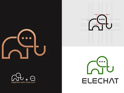 Elechat tremendous geometric minimalist logo design - Branding brand identity branding business logo buy logo company logo custom logo flat geometric logo icon logo logo creation logo design logo maker logo mark logos logotype minimalist logo modern logo vector