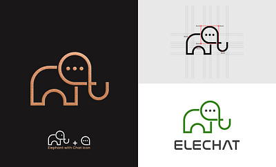 Elechat tremendous geometric minimalist logo design - Branding brand identity branding business logo buy logo company logo custom logo flat geometric logo icon logo logo creation logo design logo maker logo mark logos logotype minimalist logo modern logo vector