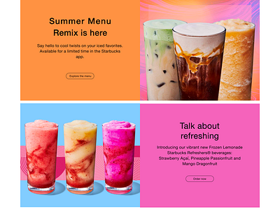 Starbucks , Iced coffee branding design test typography ui ux