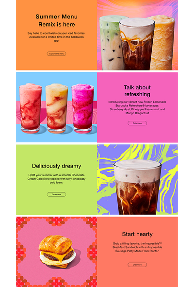 Starbucks , Iced coffee branding design test typography ui ux