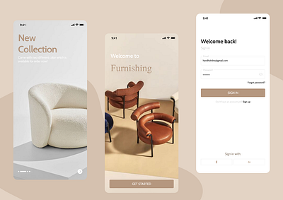 An order Furniture App! branding furniture ui