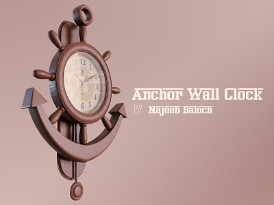 Anchor Wall Clock🕒 3d modeling 3d render 3d visualisation blender branding design product modeling time vintage wall clock watch
