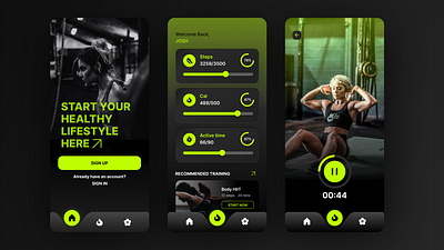 Fitness Tracker App app design graphic design ui ux
