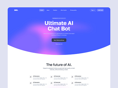 AI Chat Bot Landing page Design saas ui ux user interface web application web ui