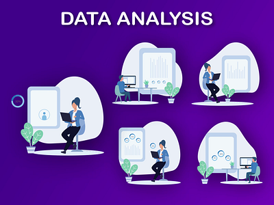 Data Analysis Animation Pack 2d animation after effect analysis analytics animation business calculation chart computer corporate digital financial graph illustration management marketing motion graphics research suraiya yasmin mili technology