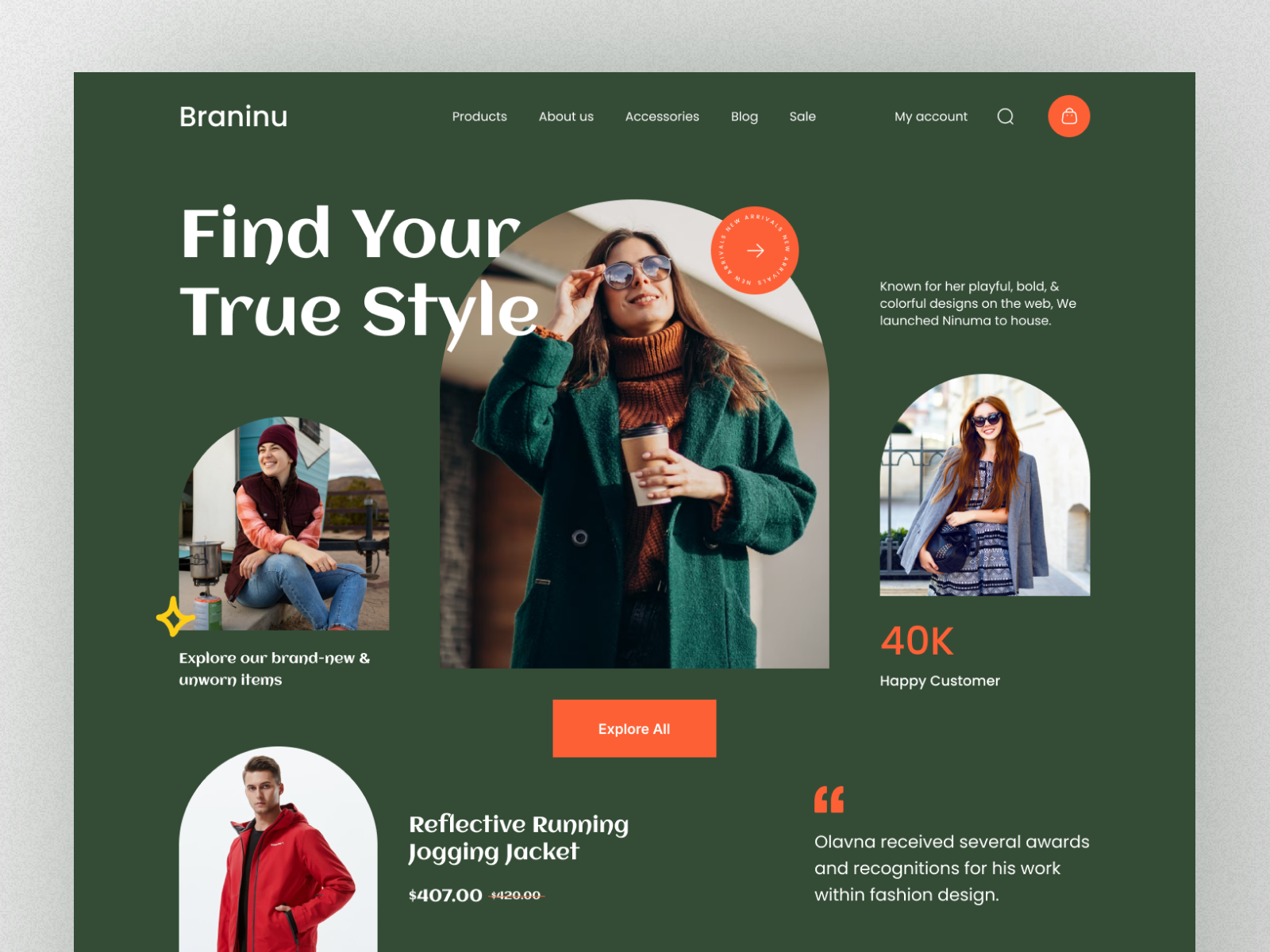 Fashion Website Header Design clean colorful fashion fashion web design header design header ui homepage landing page ui design web design
