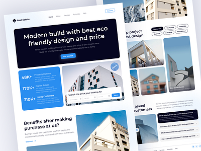 Landing Page - Real Estate apartement building buy home home listing house landing page modern design properties property property website real estate real estate agency real estate agent real estate design real estate website realtor rent villa web design