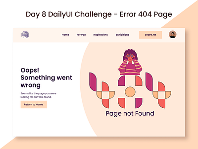 Day 8 DailyUI Challenge - Error 404 Page dailyui error page illustration ui