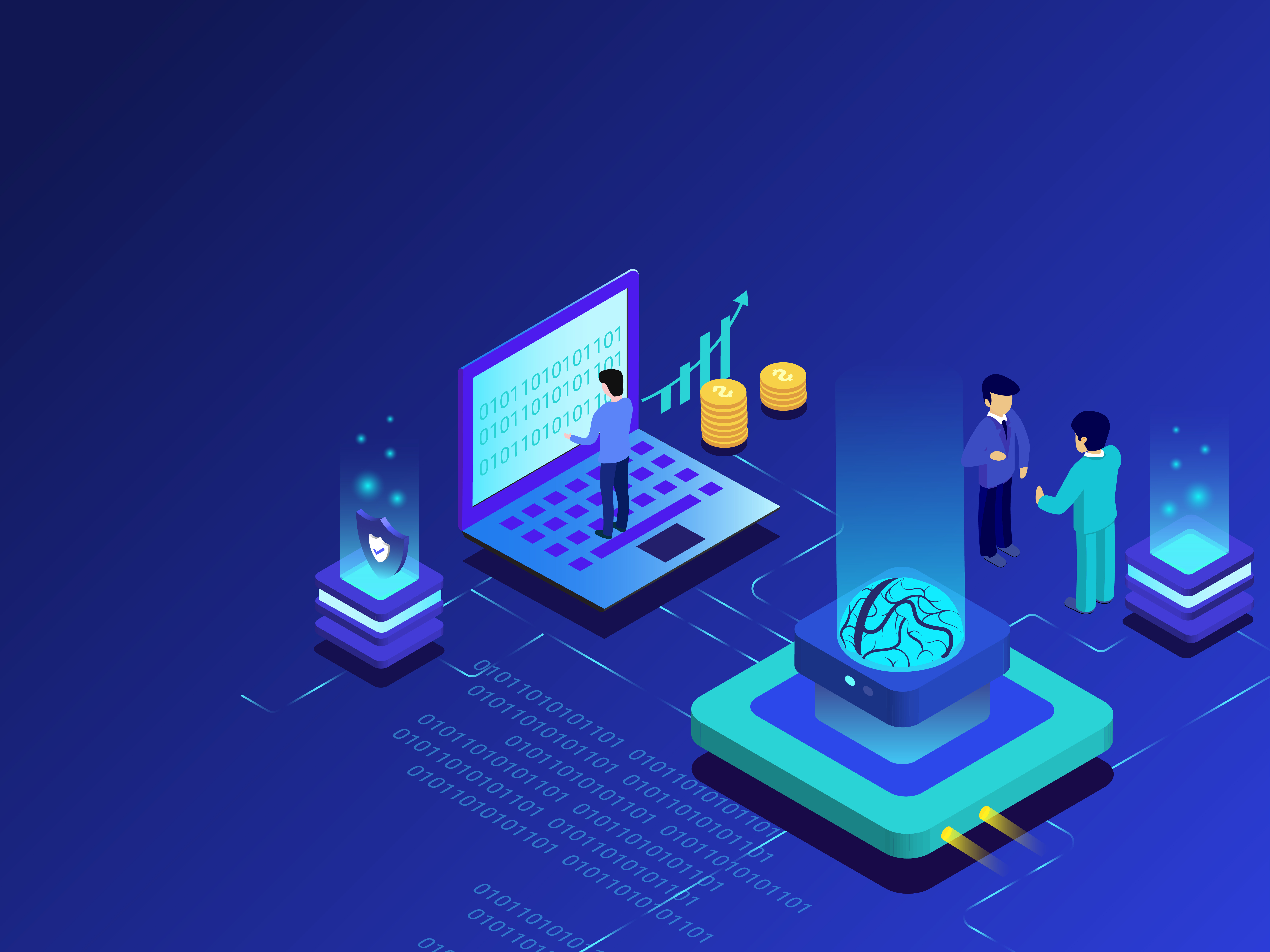 Data Visualization analytics brain coins data data visualization design graph illustration isometric isometric illustration people vector visual visualization visuals