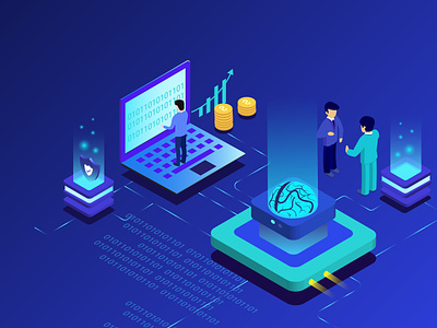 Data Visualization analytics brain coins data data visualization design graph illustration isometric isometric illustration people vector visual visualization visuals