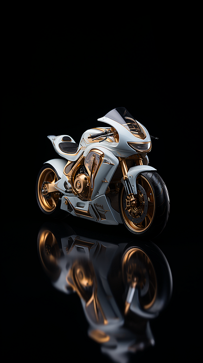 Futuristic Motorcycle ai generated beautiful branding design futuristic golden graphic design illustration logo motorcycle ui vector white