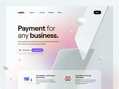 Payment for business 3d animation branding graphic design landing page motion graphics ui website design