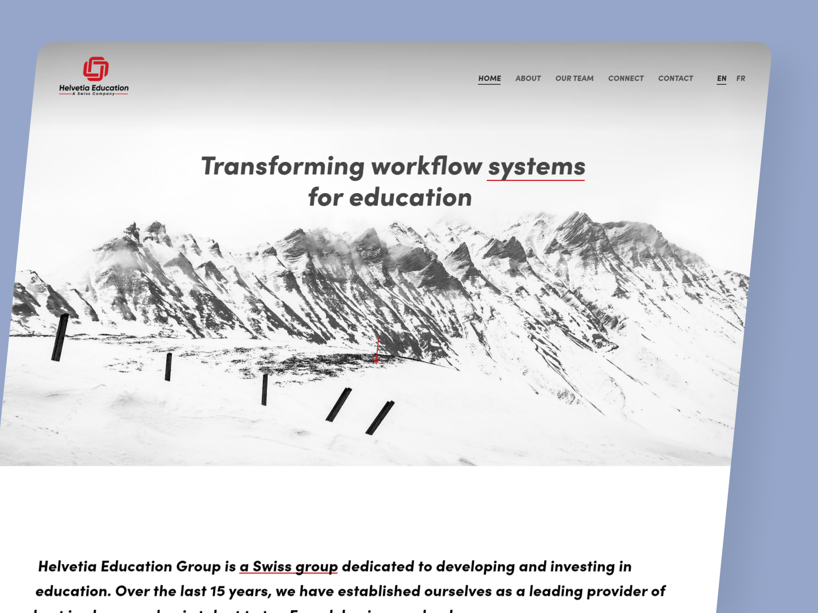 Dark-schemed parallax landing page for Helvetia Education branding cms design figma graphic design landingpage monochrome typography ui uiux userexperiencedesign userinterfacedesign ux web development webdesign webdevelopment website websitedesign websitedeveloper wordpress