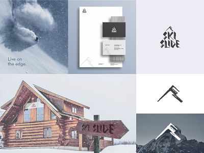 Ski Slide branding brand imagery branding business card dailylogo dailylogochallenge design graphic design imagery letterhead logo mountain ski slide stationary