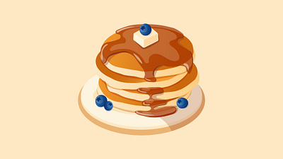 Fluffy butter pancakes app branding design food graphic design illustration ui vector