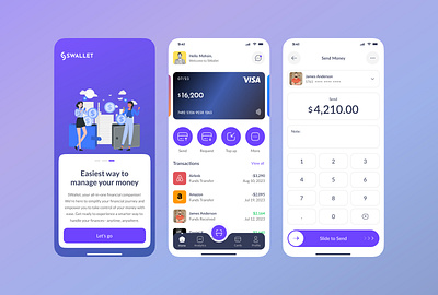 S-Wallet App Design app ui b2b clean digital banking digital wallet ewallet finance app financial services fintech mobile app design mobile banking modern money transfer online wallet payment saas startup transaction ui ux