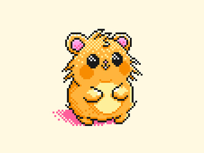 Pixel Art Hamster 🐹 16bit 8bit adorable animal aseprite cartoon character cute design flat gradients graphic design hamster illustration kawaii minimal pet pixel pixel art
