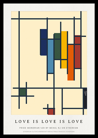 Pride Mondrian! canvas concept frame illustration minimal piet mondrian pride wallart