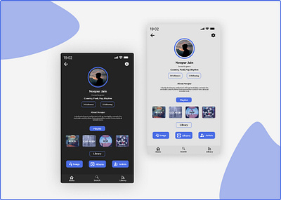 User profile for music app app branding dailyui design graphic design music typo typography ui