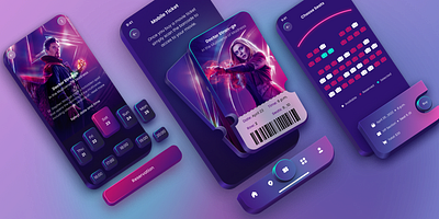 Movie Ticketing Mobile Application Design app design illustration mockup ticketingapp ui uidesigner ux